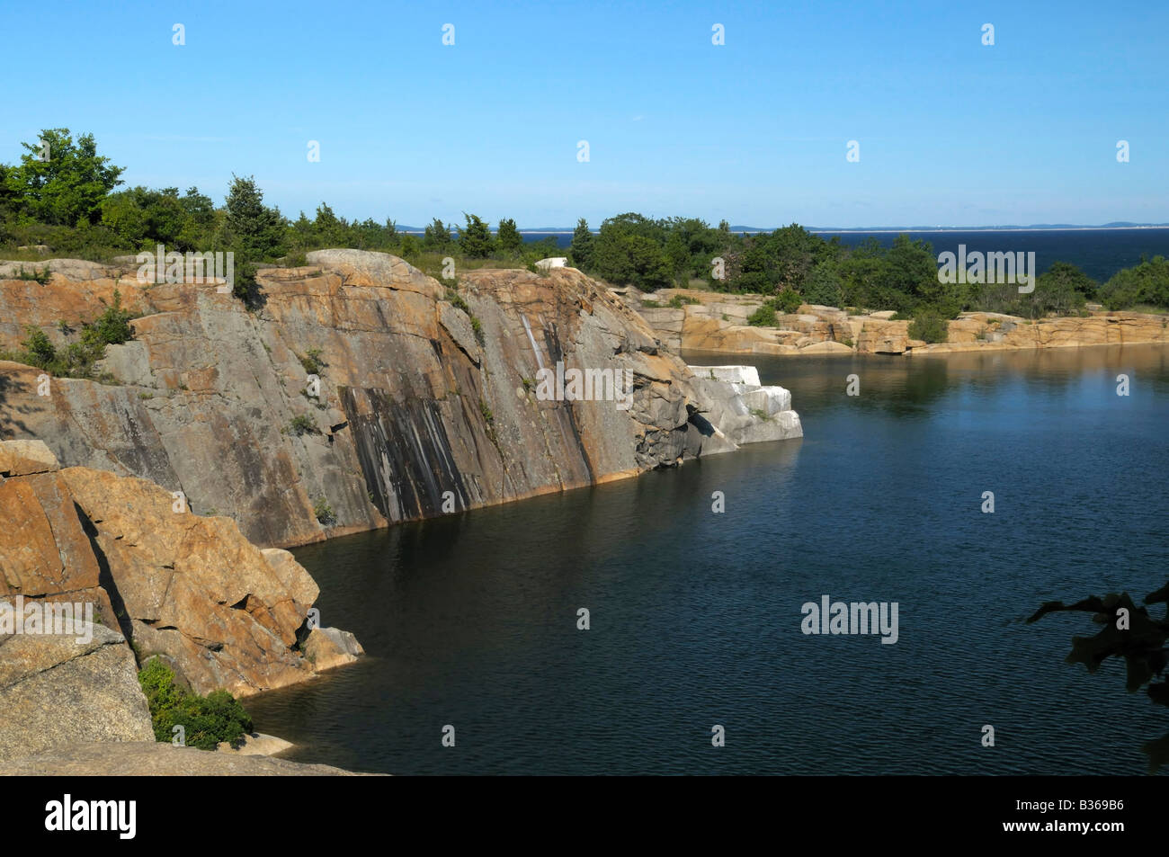 A rock quarry filled with water Stock Photo Alamy