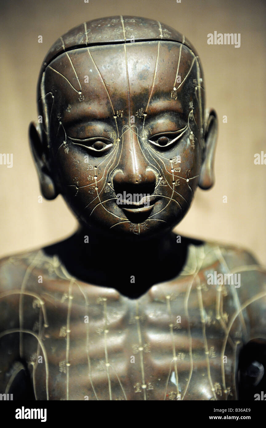 Acupuncture bronze statue, Ming Dynasty (1368～1644). 20Aug2008 Stock