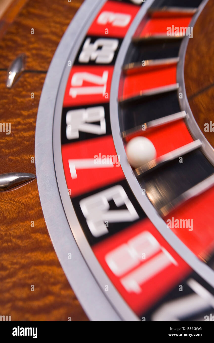 Roulette game wheel (close up/blur) Stock Photo