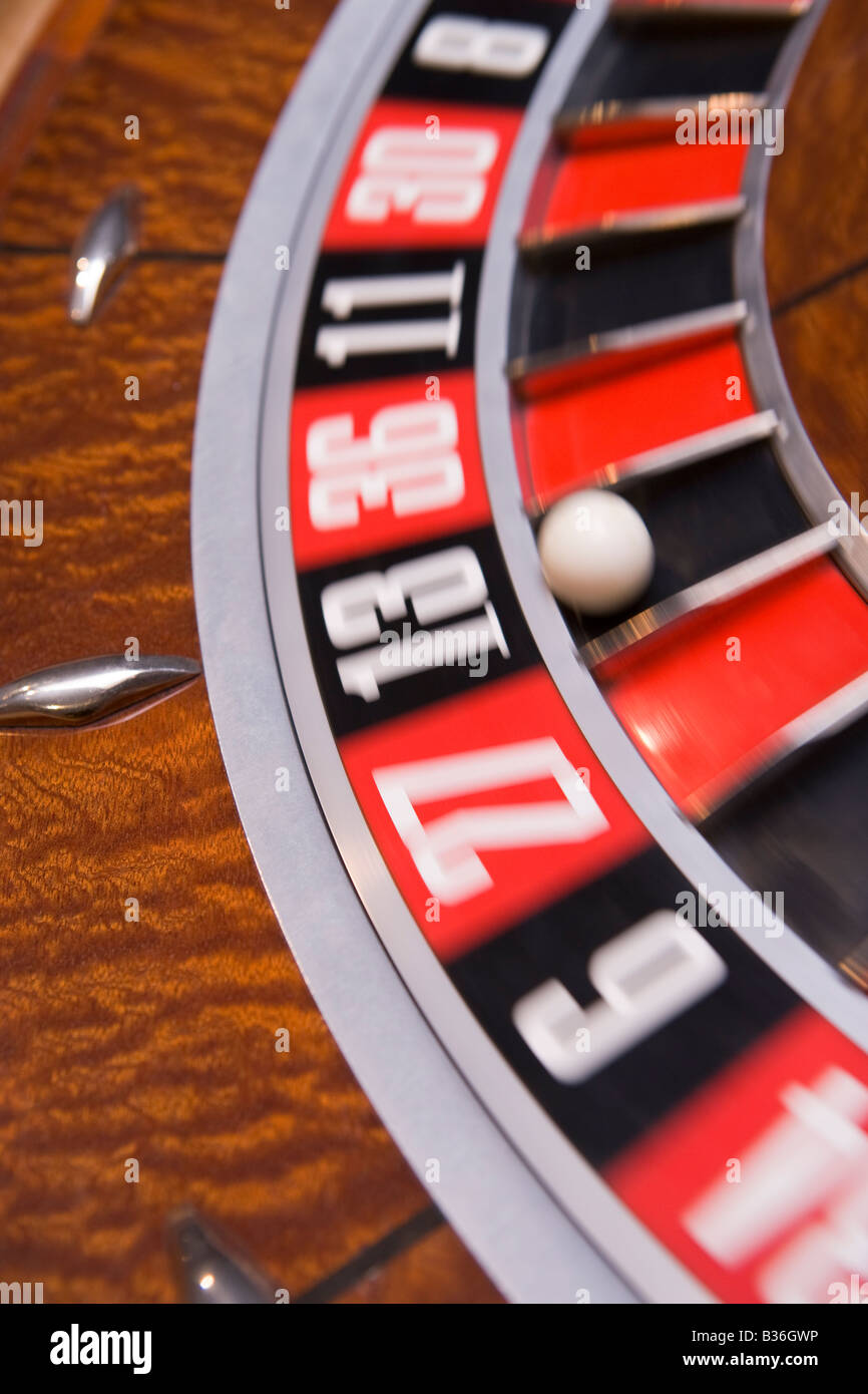 Roulette game wheel (close up/blur) Stock Photo