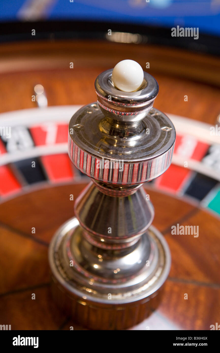 Roulette game wheel (close up) Stock Photo