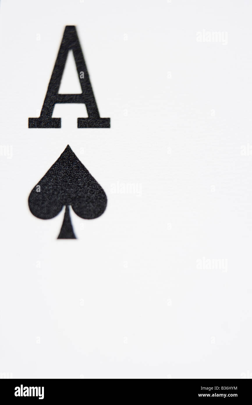 Ace of spades playing card (close up) Stock Photo