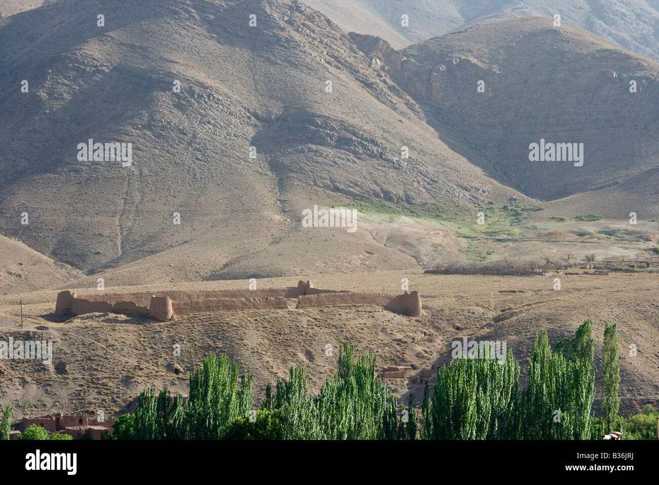 Fort at the Base of the Mountains in Abyaneh Iran Stock Photo