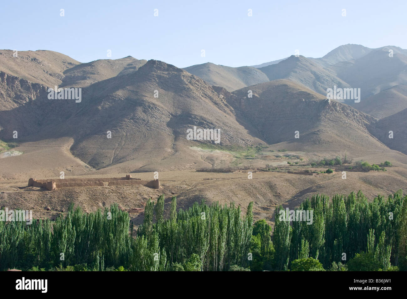 Fort at the Base of the Mountains in Abyaneh Iran Stock Photo