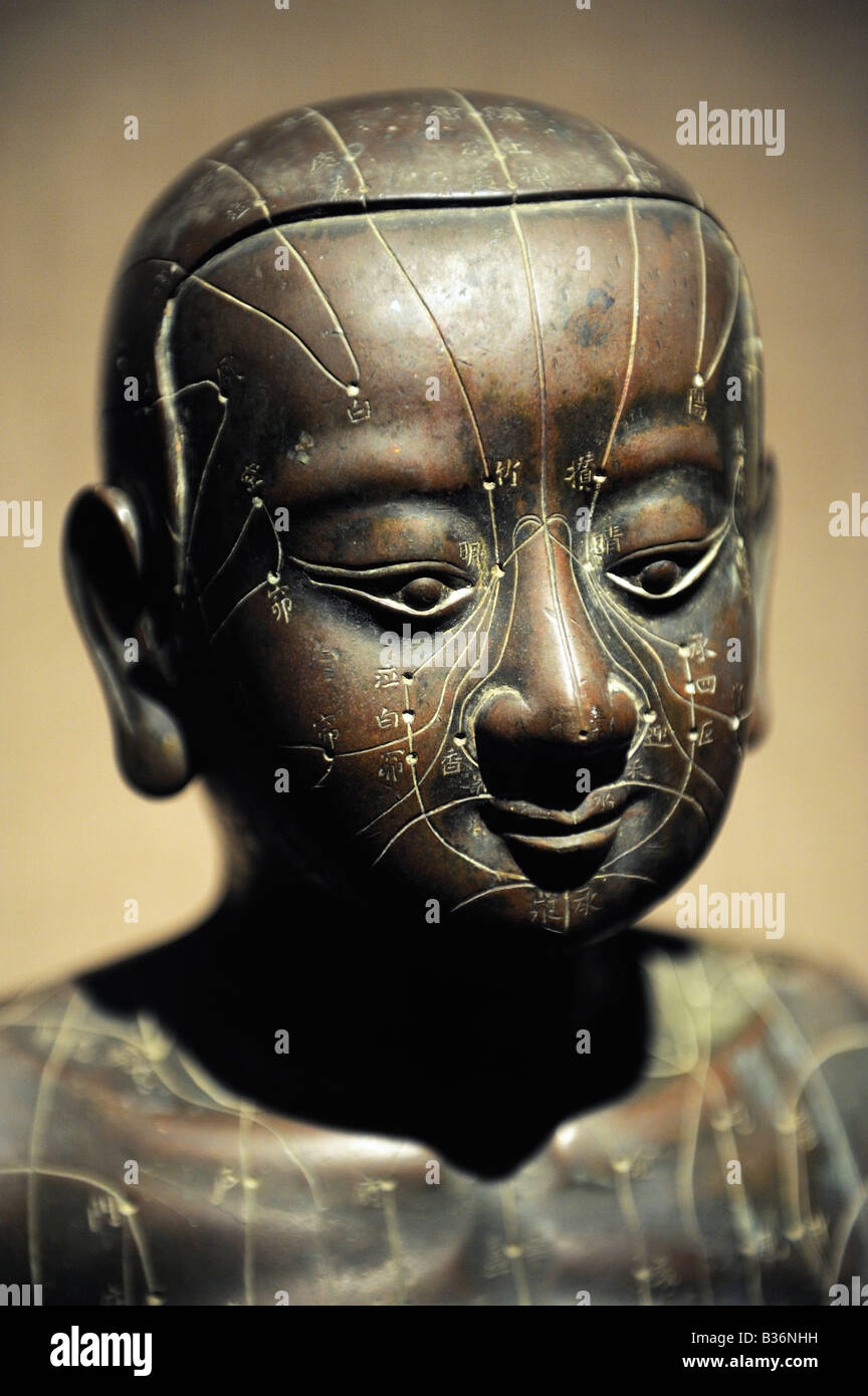 Acupuncture bronze statue, Ming Dynasty (1368～1644). 20Aug2008 Stock
