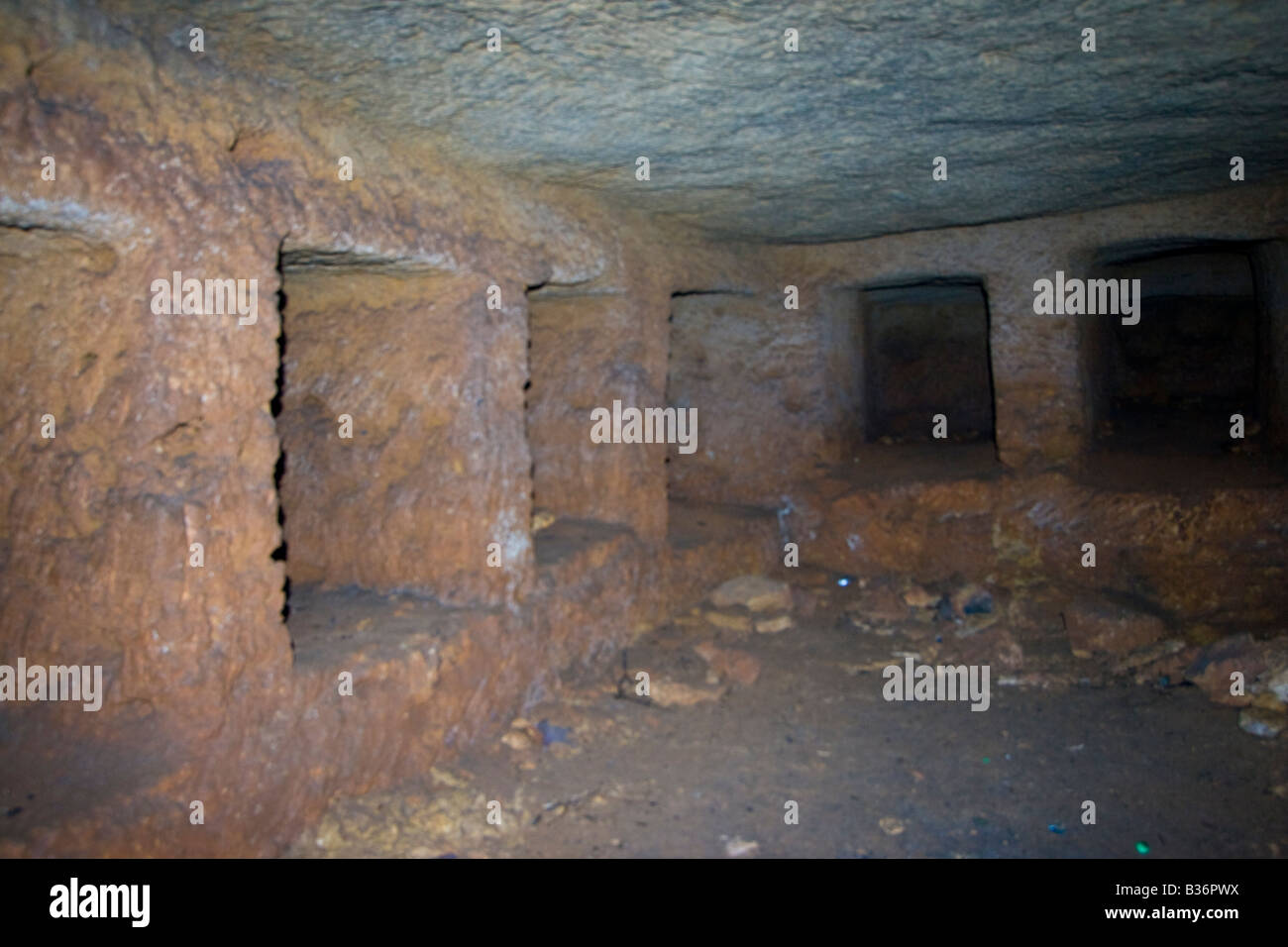 Burial Chamber inside a 4th Century BC Hypogeum at the Phoenician Ruins ...