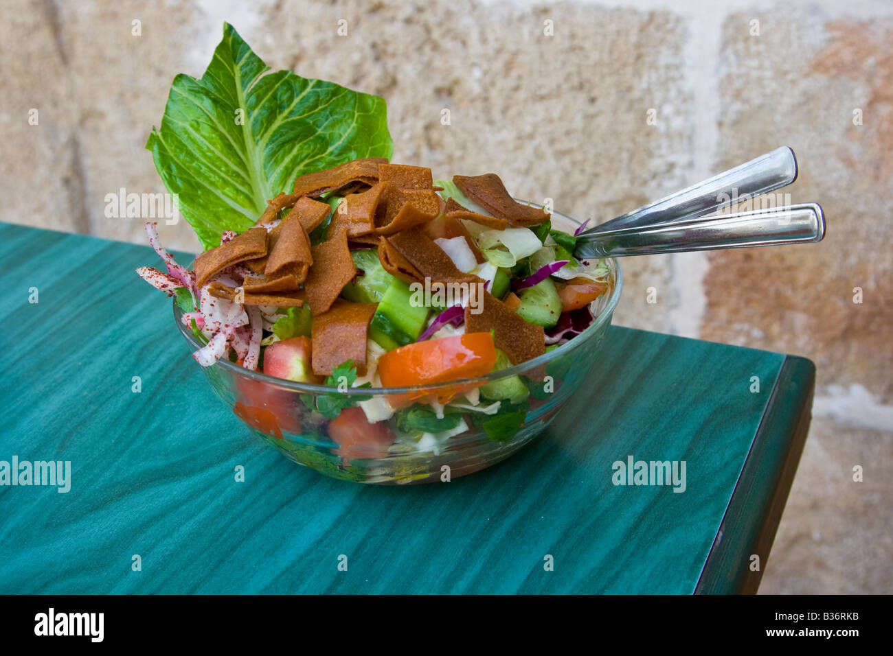Fattoush Salad in Latakia Syria Stock Photo