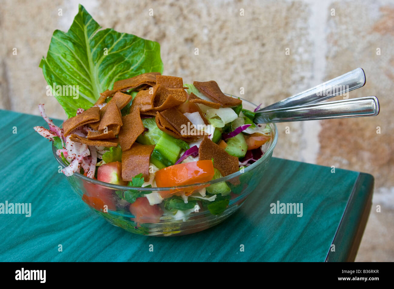 Fattoush Salad in Latakia Syria Stock Photo