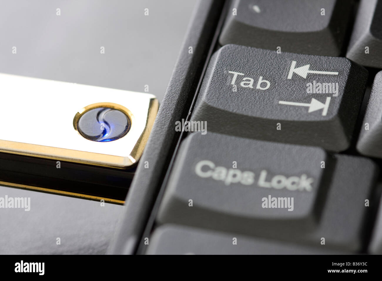 laptop with memory stick Stock Photo Alamy