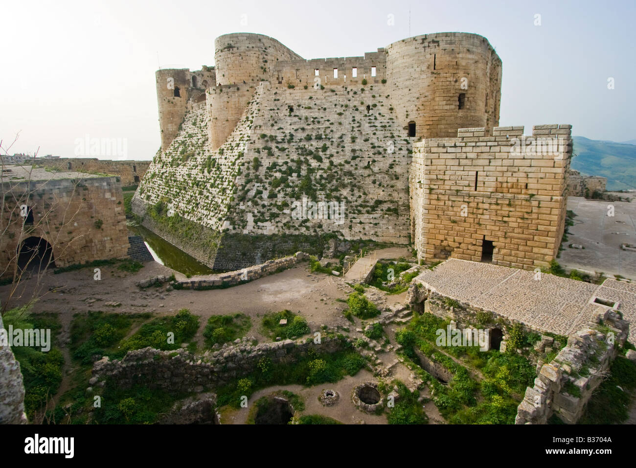 Crak Des Chevaliers or Al Hosn Crusader Castle in Syria Stock Photo
