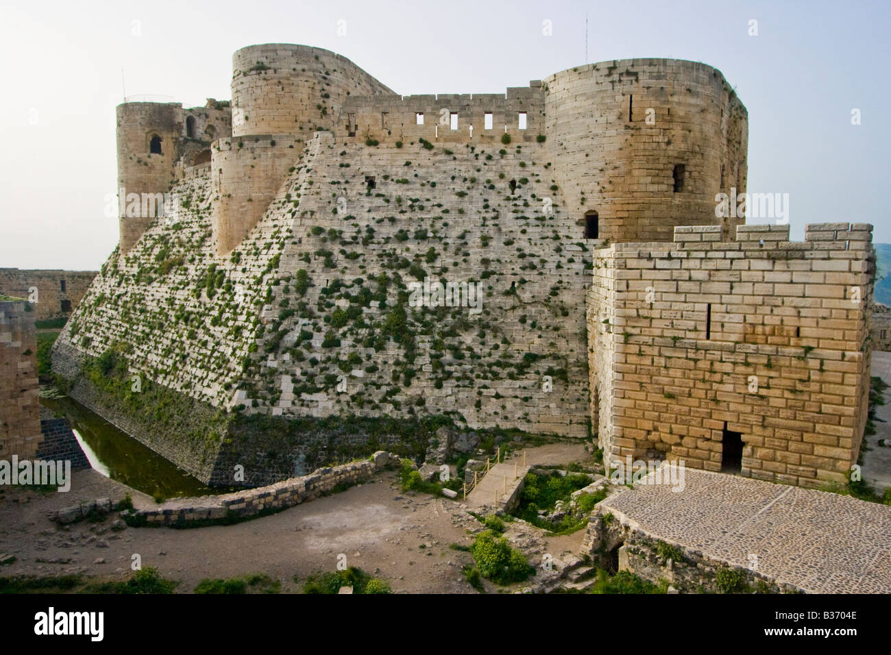 Crak Des Chevaliers or Al Hosn Crusader Castle in Syria Stock Photo