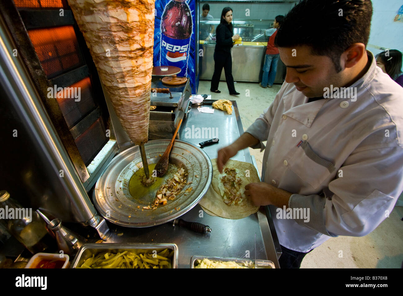 Chicken Shawarma in Latakia Syria Stock Photo