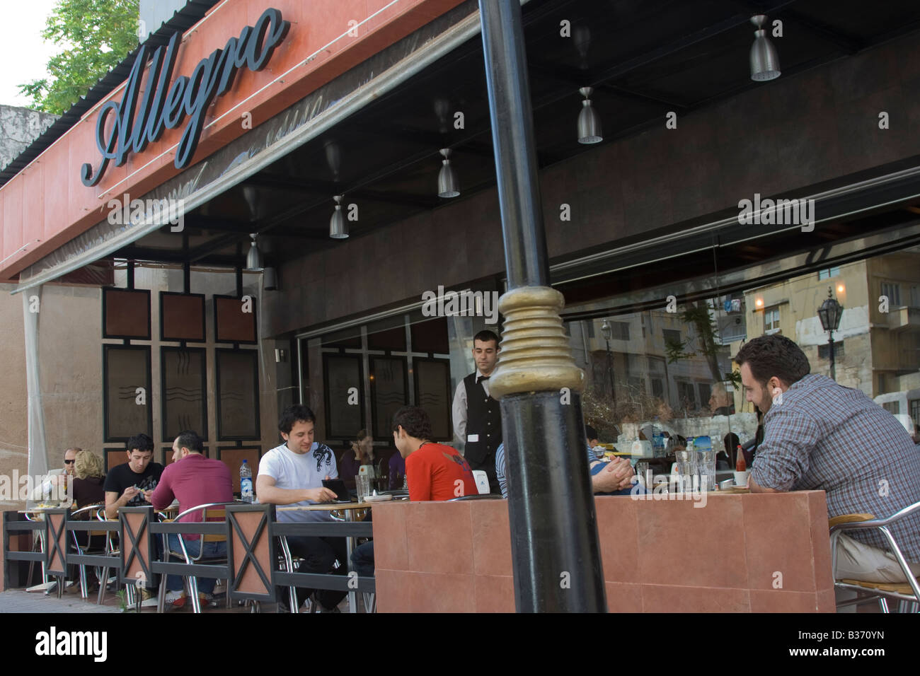 Modern Cafe in Lattakia Syria Stock Photo