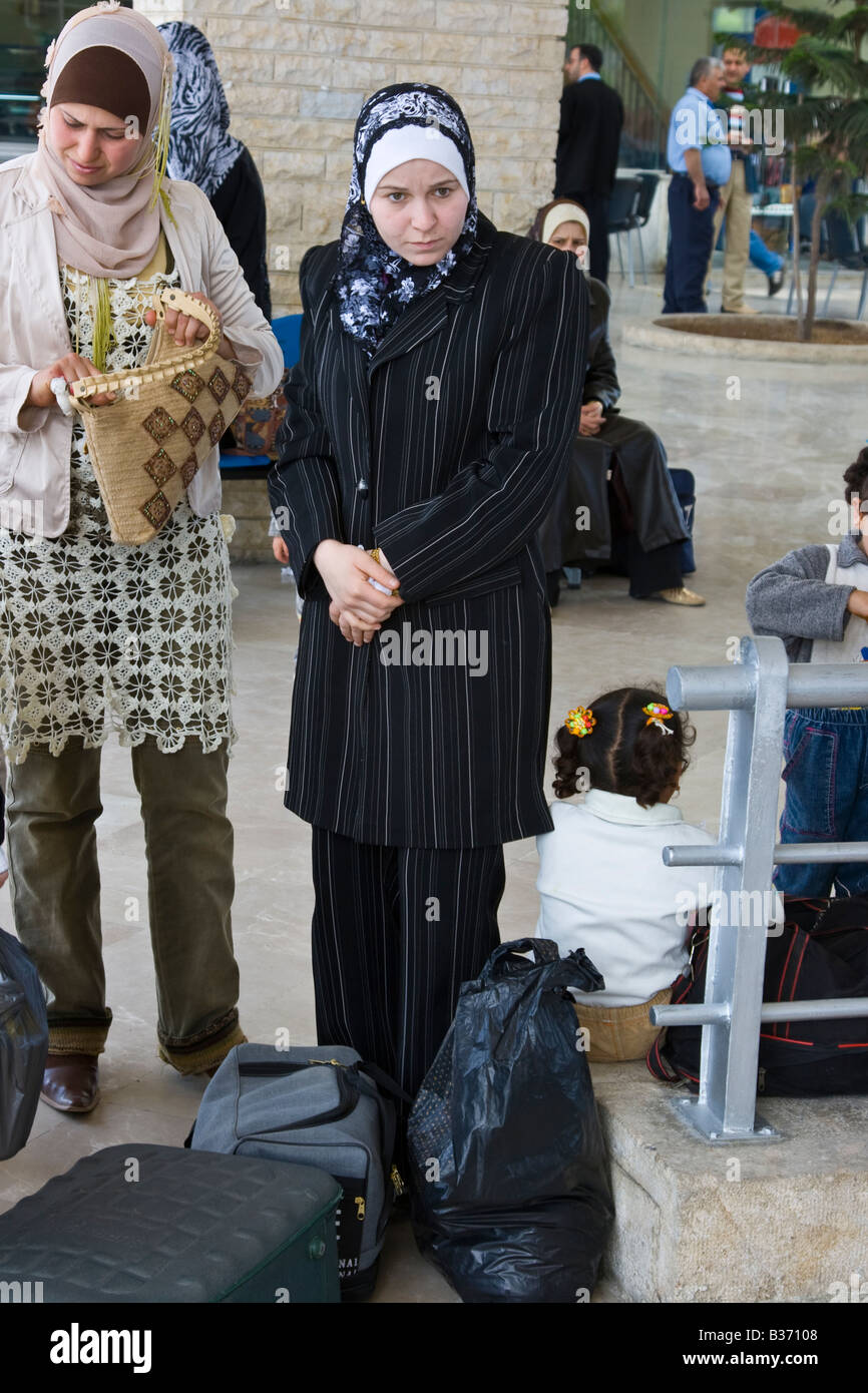 Syrian Woman at the Railway Station in Lattakia Syria Stock Photo