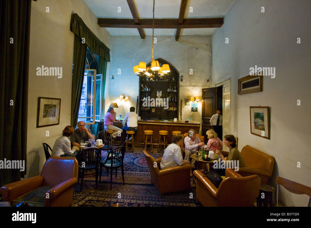 The Bar Inside the Historic Baron Hotel in Aleppo Syria Stock Photo