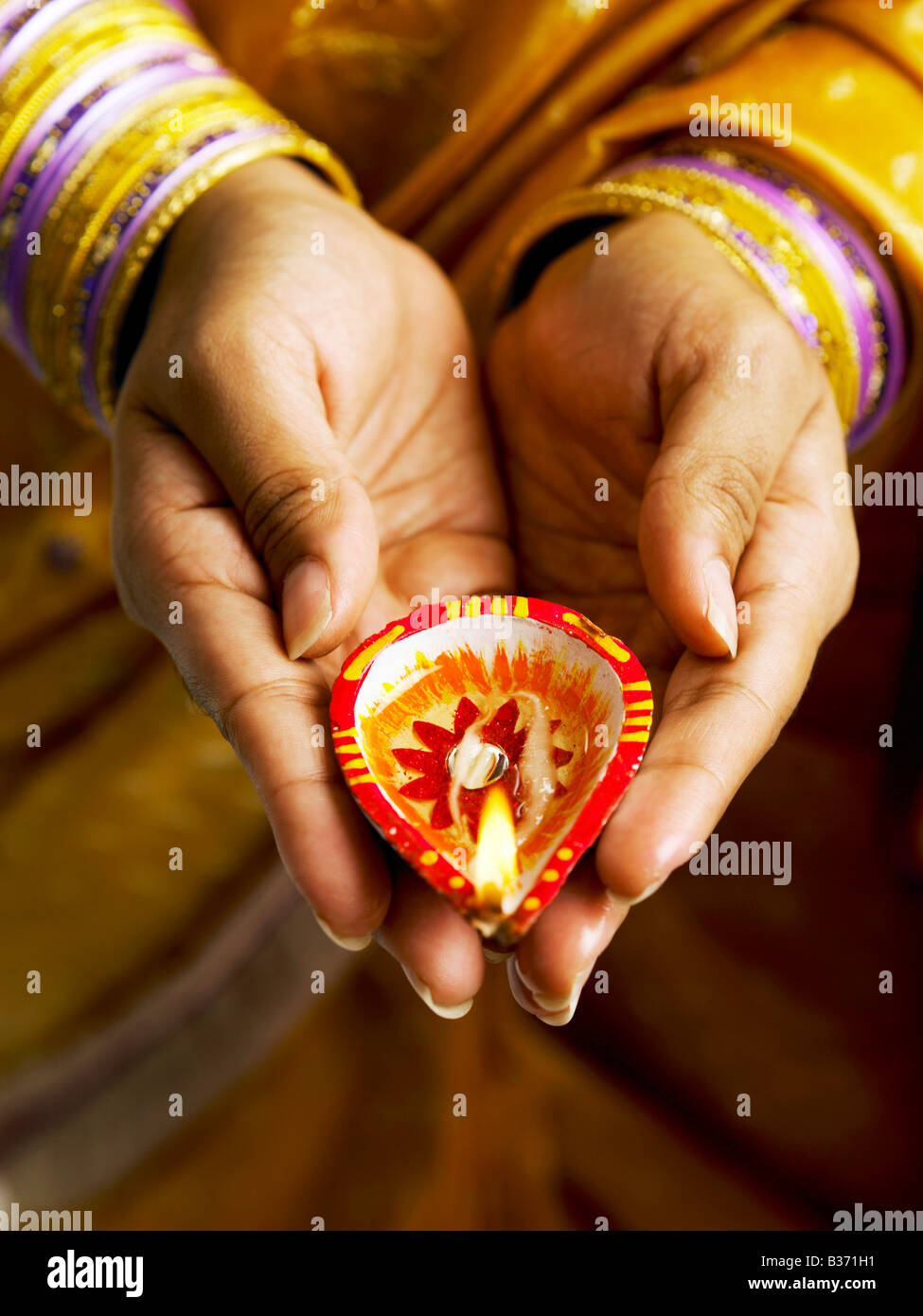 Showing colourful hindu oil lamp Stock Photo Alamy