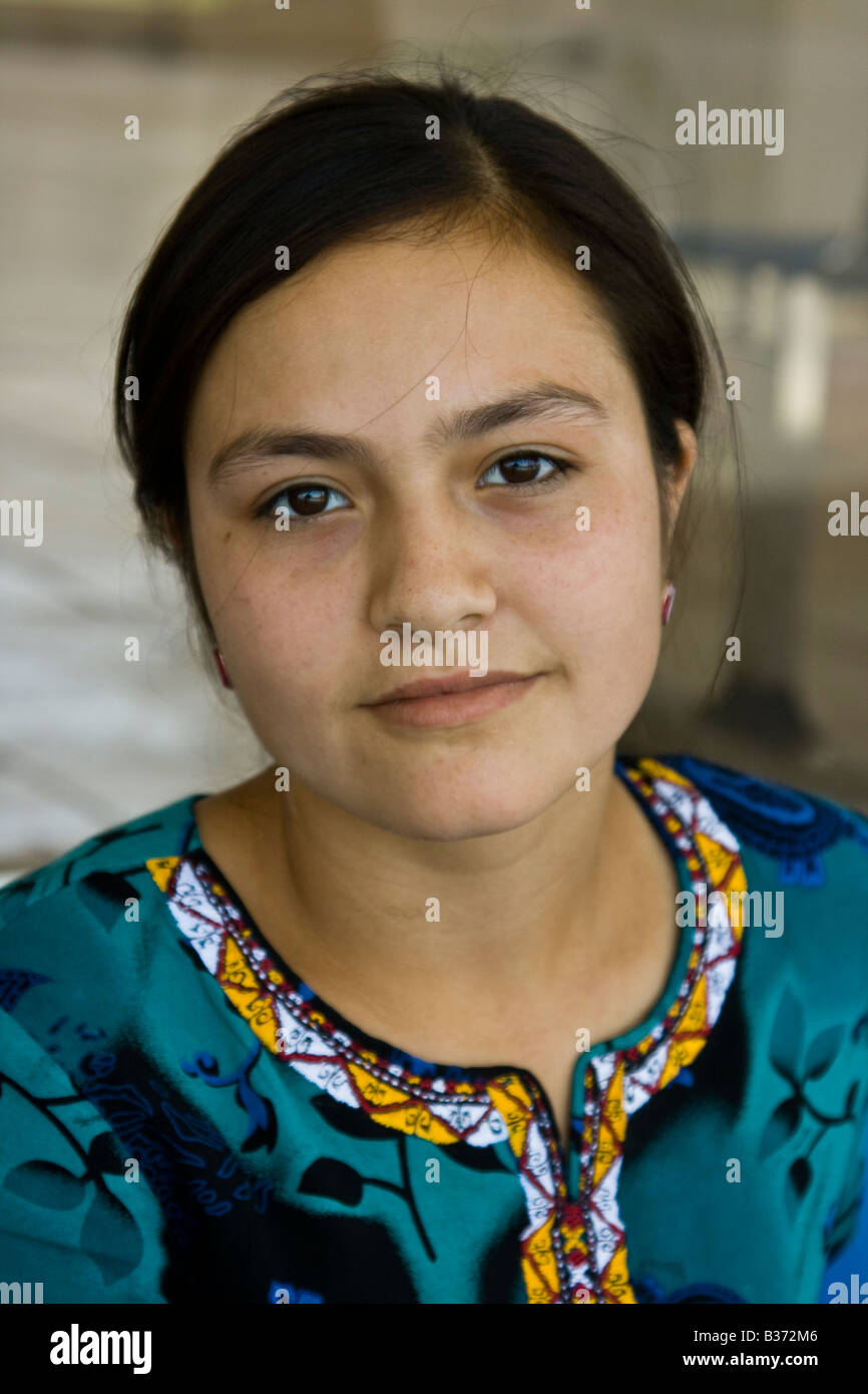 Young Turkmen Woman in Mary Turkmenistan Stock Photo