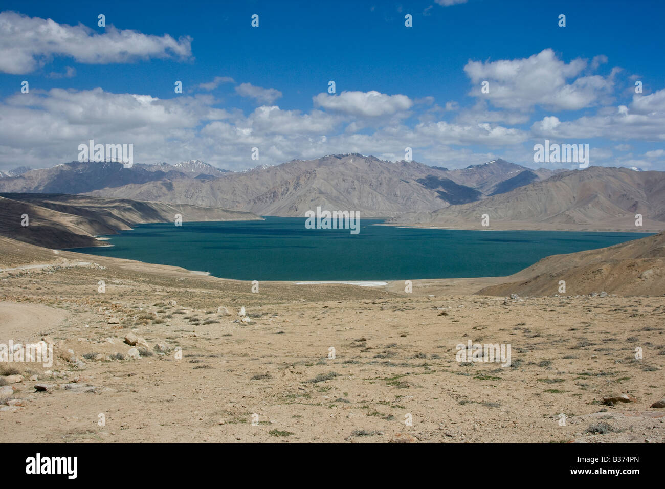 Lake Yashil Kul in Eastern Pamirs near Bulunkul Tajikistan Stock Photo