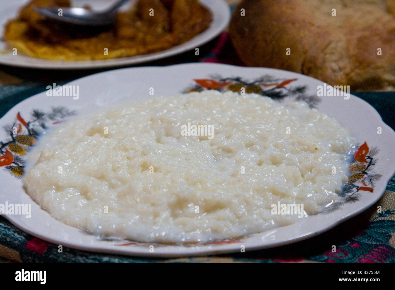 Tajik Rice Yurtstay Breakfast Rice Porridge in Madian in the Pamirs in Tajikistan ...