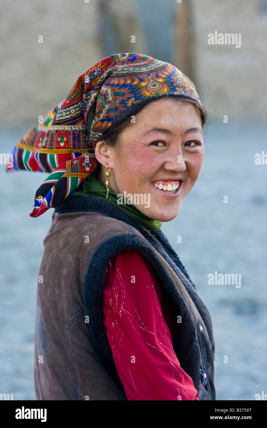 Beautiful Young Ethnically Kyrgyz Tajik Woman in Jalang Village in the