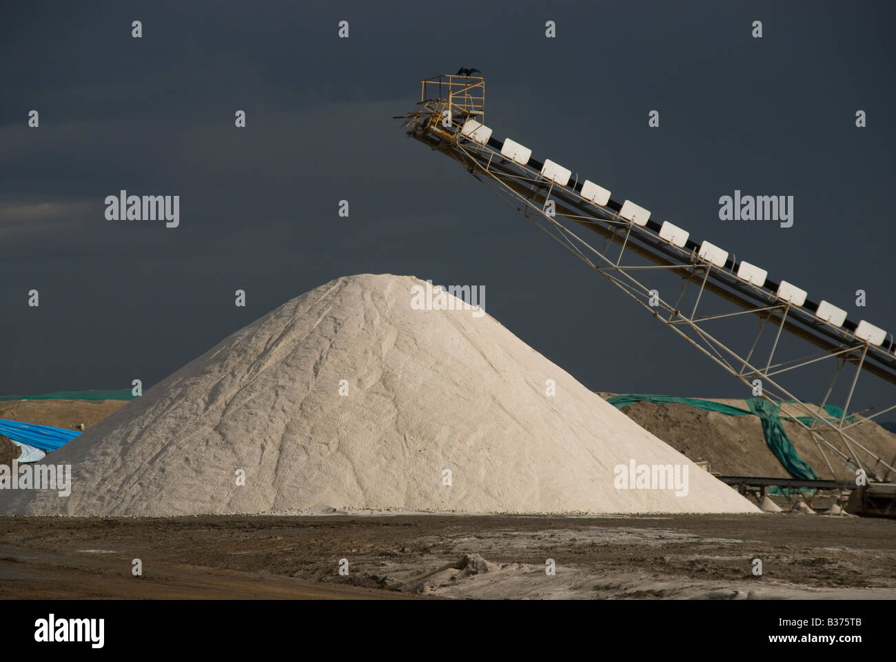 Salt plant near Geelong on Port Phillip Bay in Victoria Australia Stock Photo