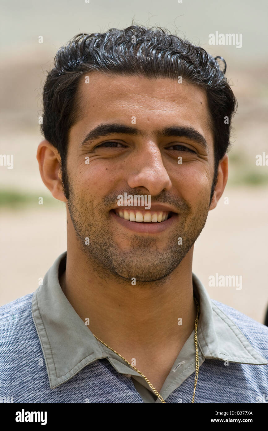 Young Iranian Man at Takht e Soleiman in Iran Stock Photo