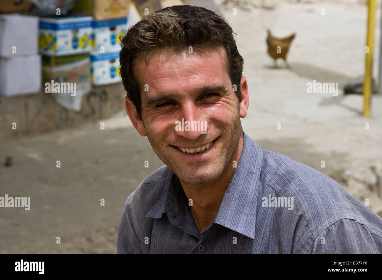Portrait of an Turkish Iranian Man in Dandy Iran Stock Photo