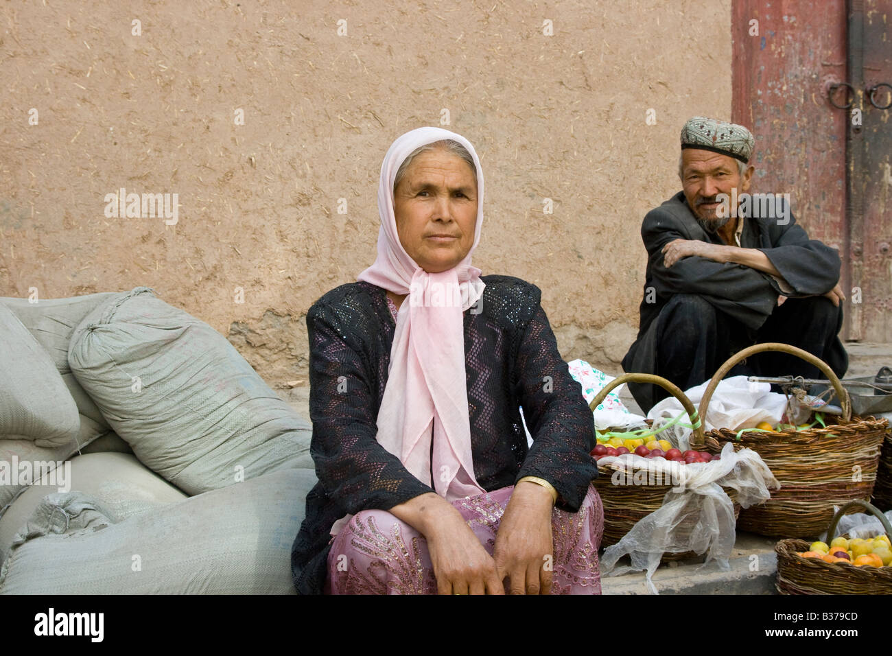 Uyghur People In Kashgar In Xinjiang Province China Stock Photo