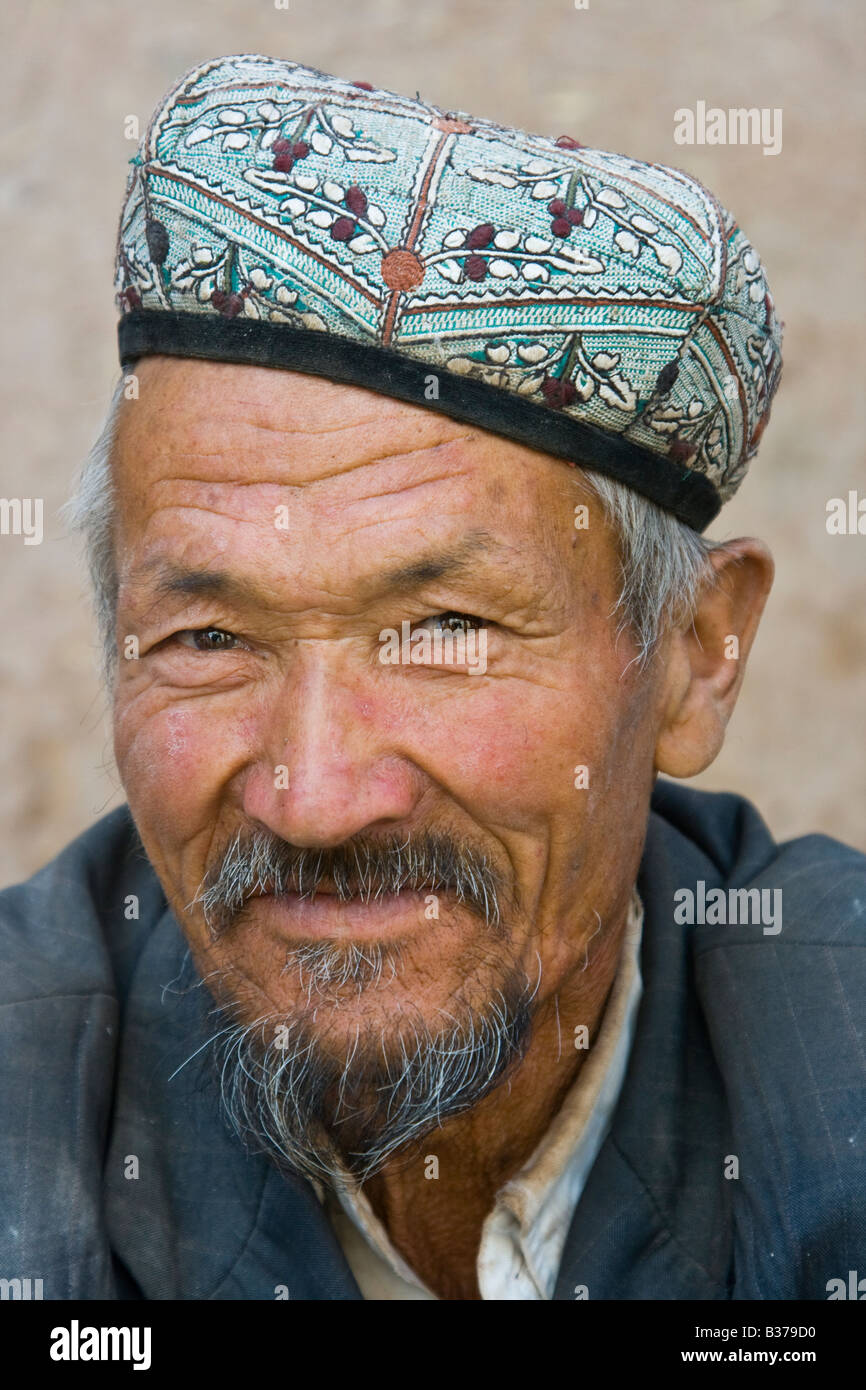 Uyghur Man in Kashgar in Xinjiang Province China Stock Photo