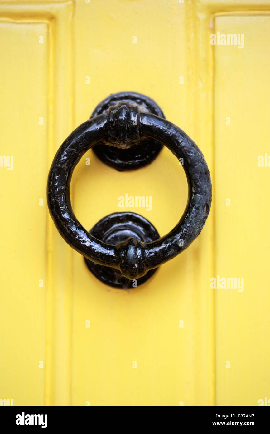 Black front door with knocker hires stock photography and images Alamy