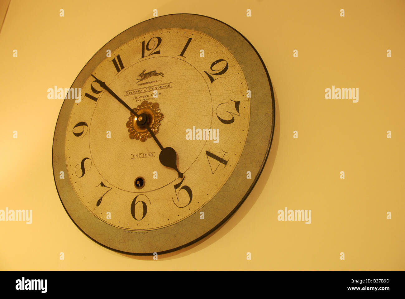Rustic style clock in country kitchen Stock Photo Alamy