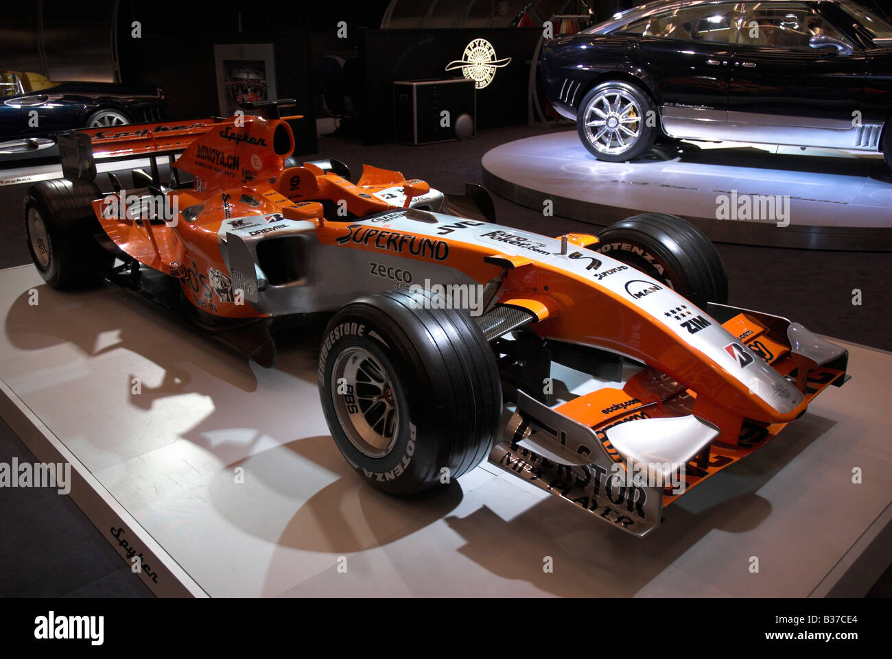A Spyker F1 car at the 2006 LA Auto Show. Stock Photo