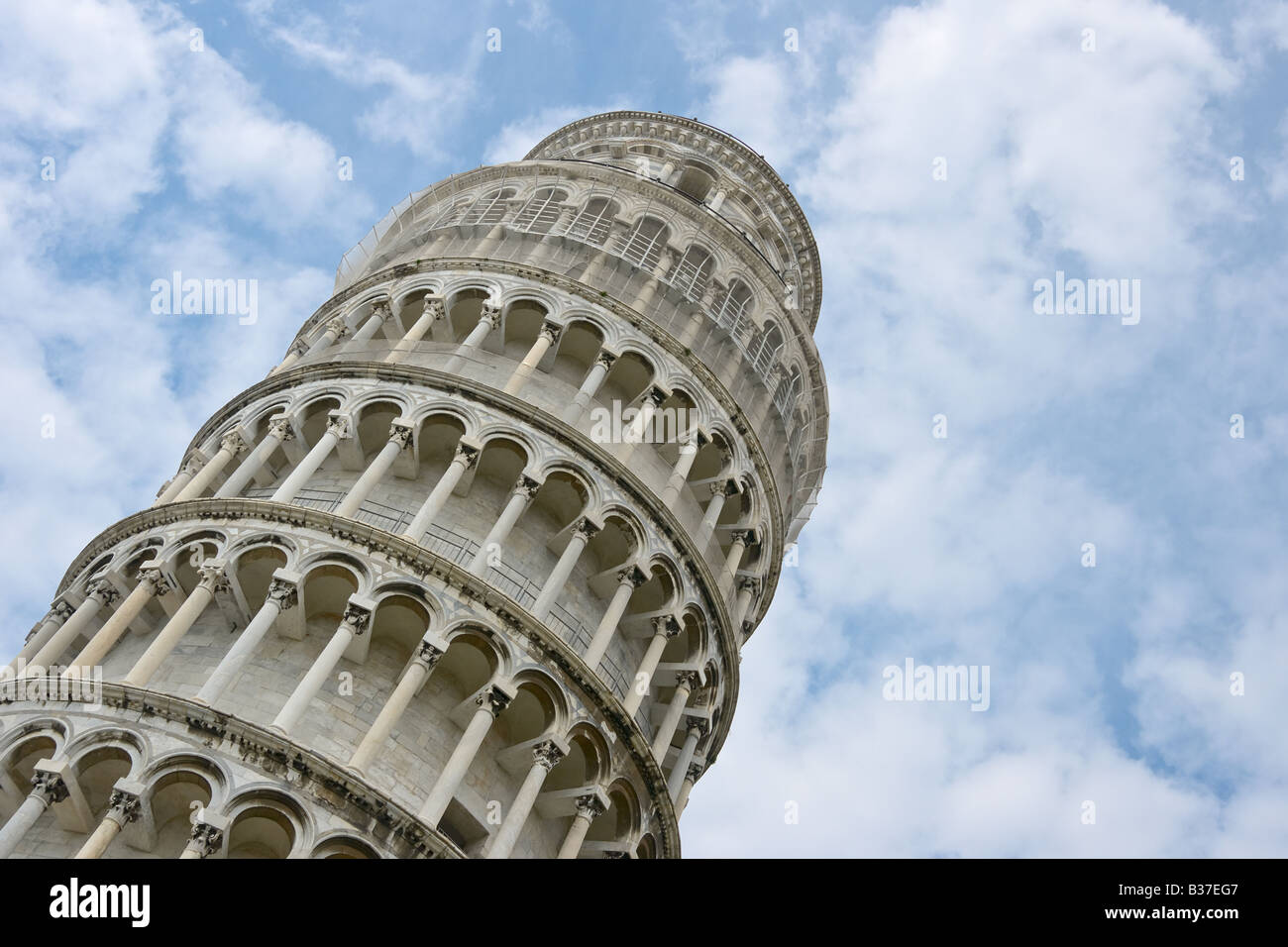 Leaning Tower of Pisa over sky Italy Stock Photo