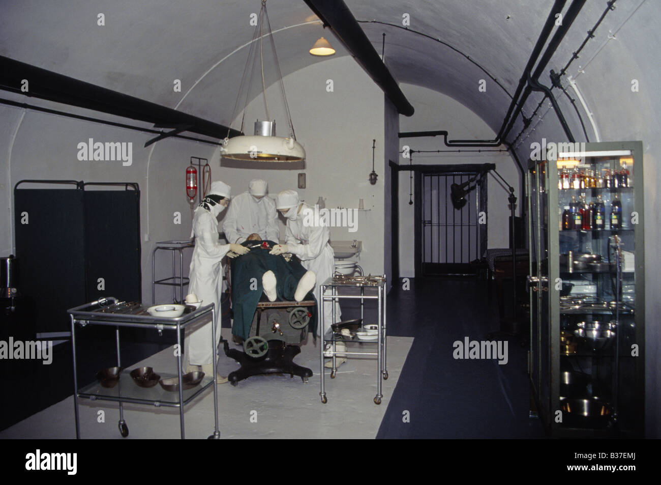 World War Two German underground hospital Interior Models of doctors in