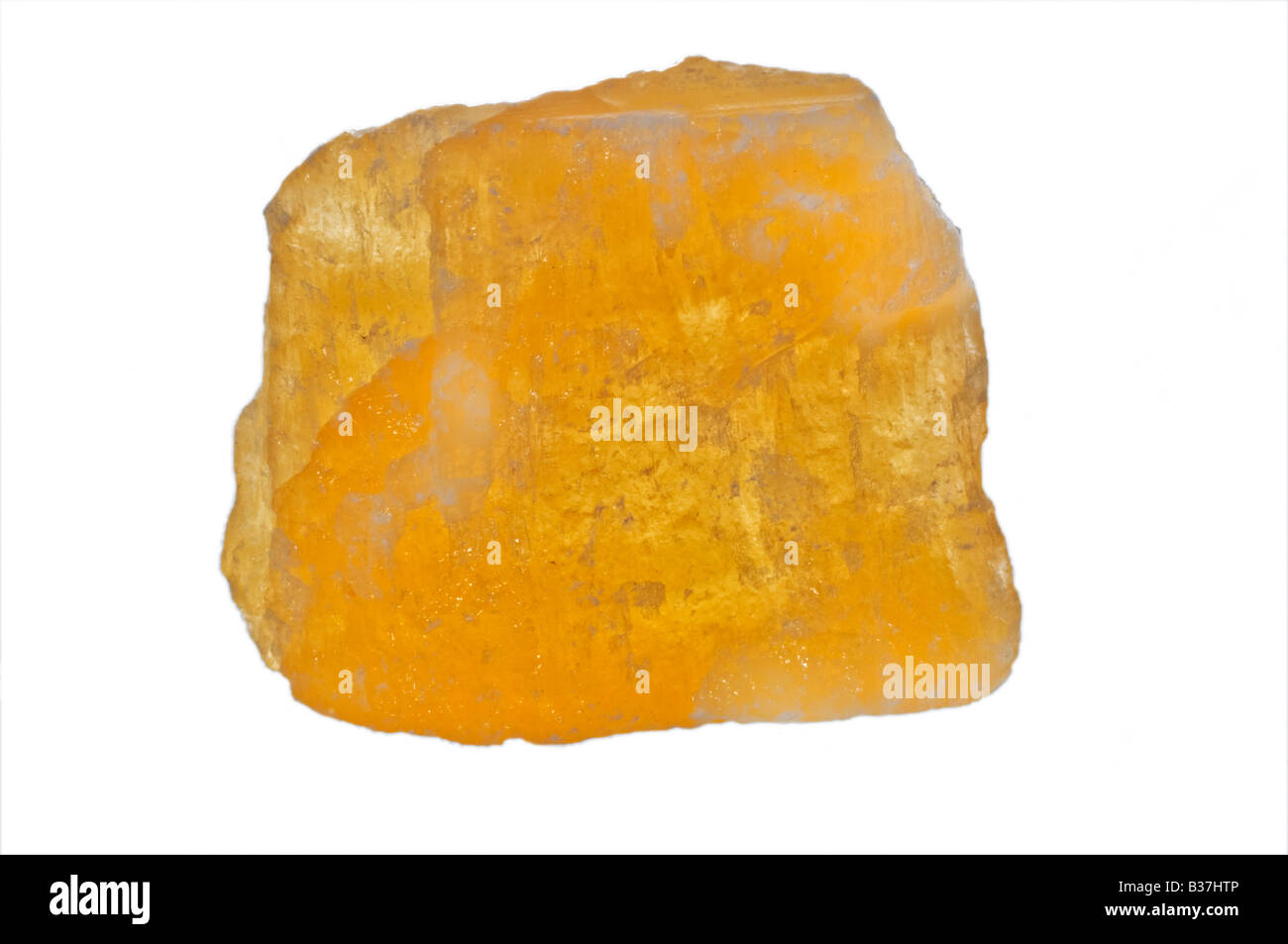 Orange Calcite crystals Stock Photo