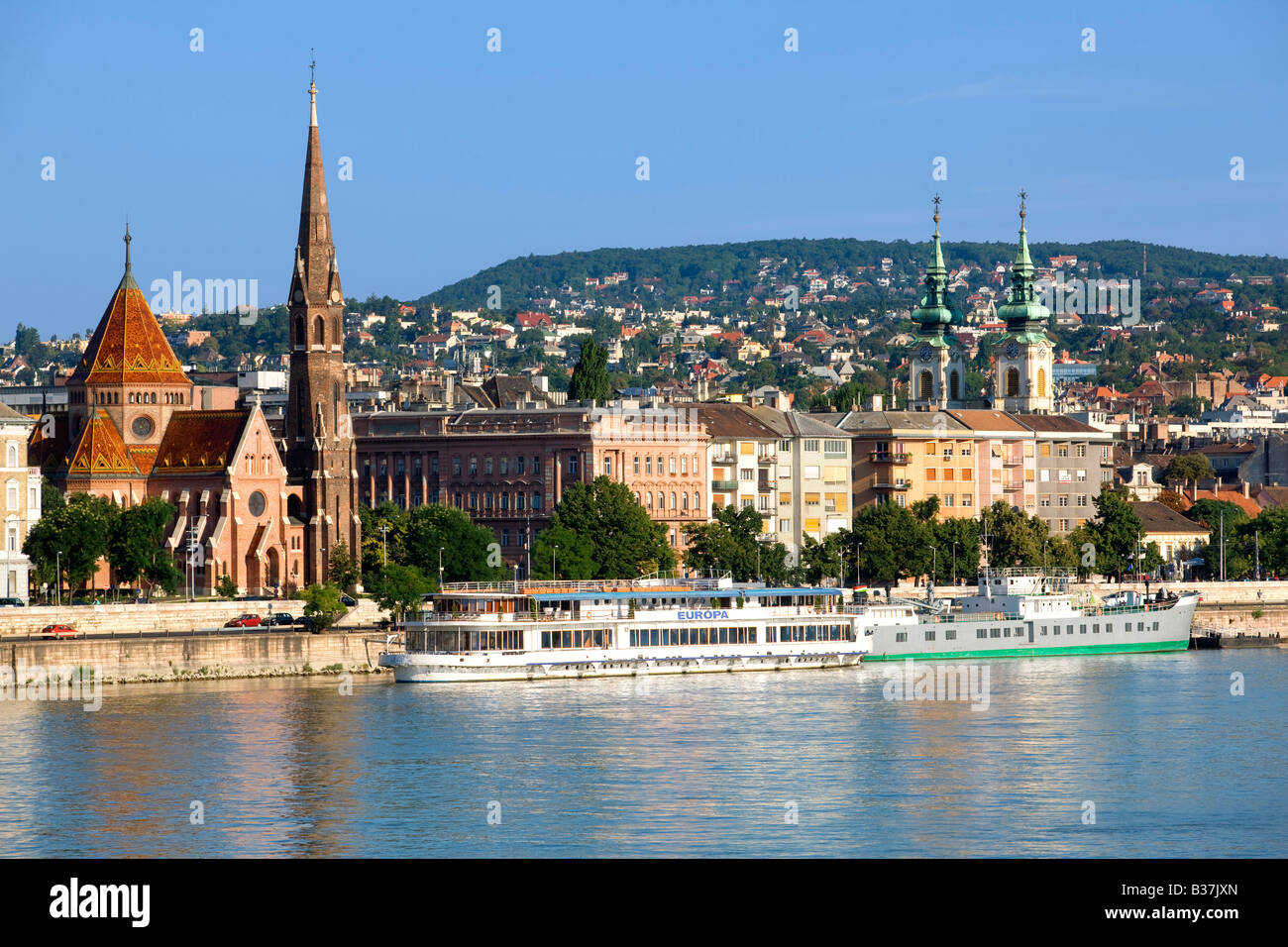 Danube river and Buda in Budapest Hungary Stock Photo