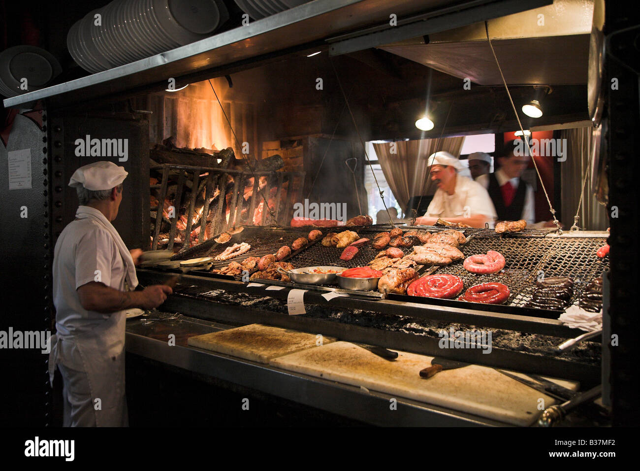 Traditional Parilla grill in the Mercado del Puerto in Montevideo