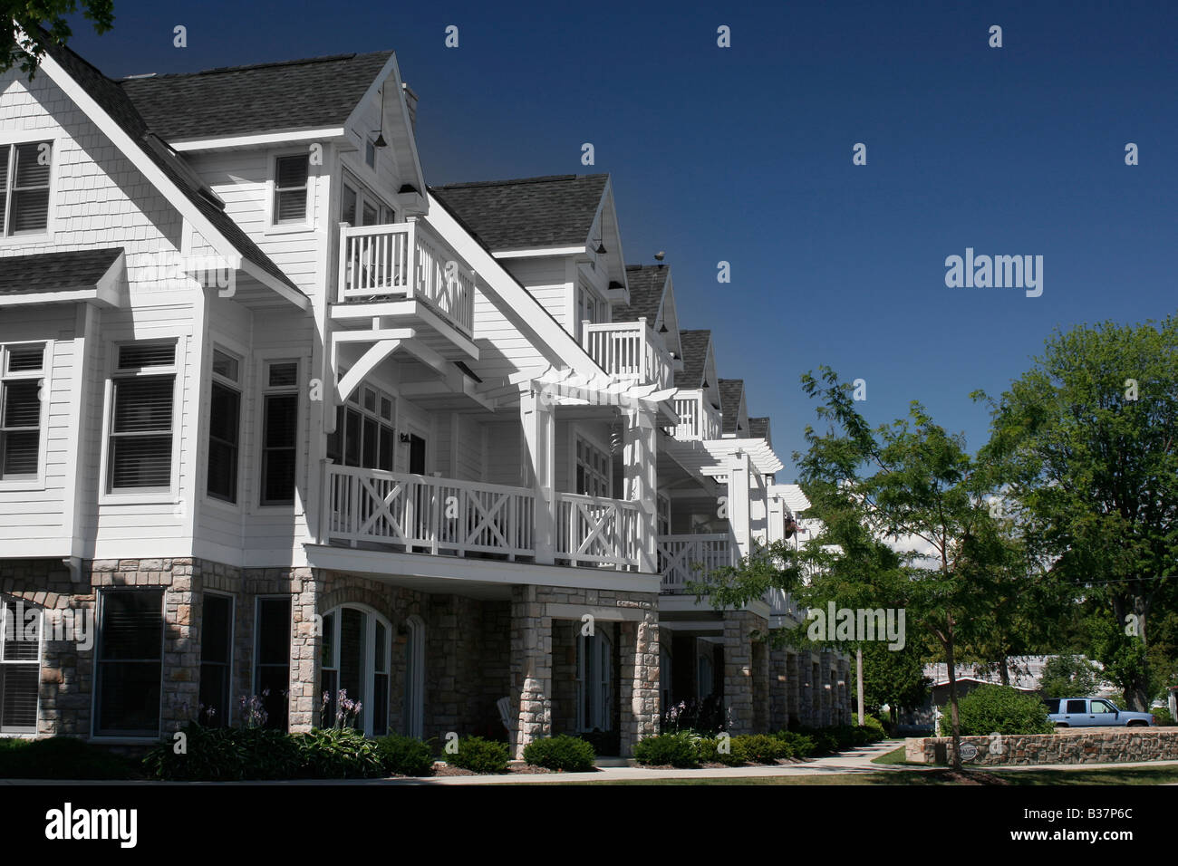 Lakeshore condos Fish Creek Wisconsin Stock Photo Alamy