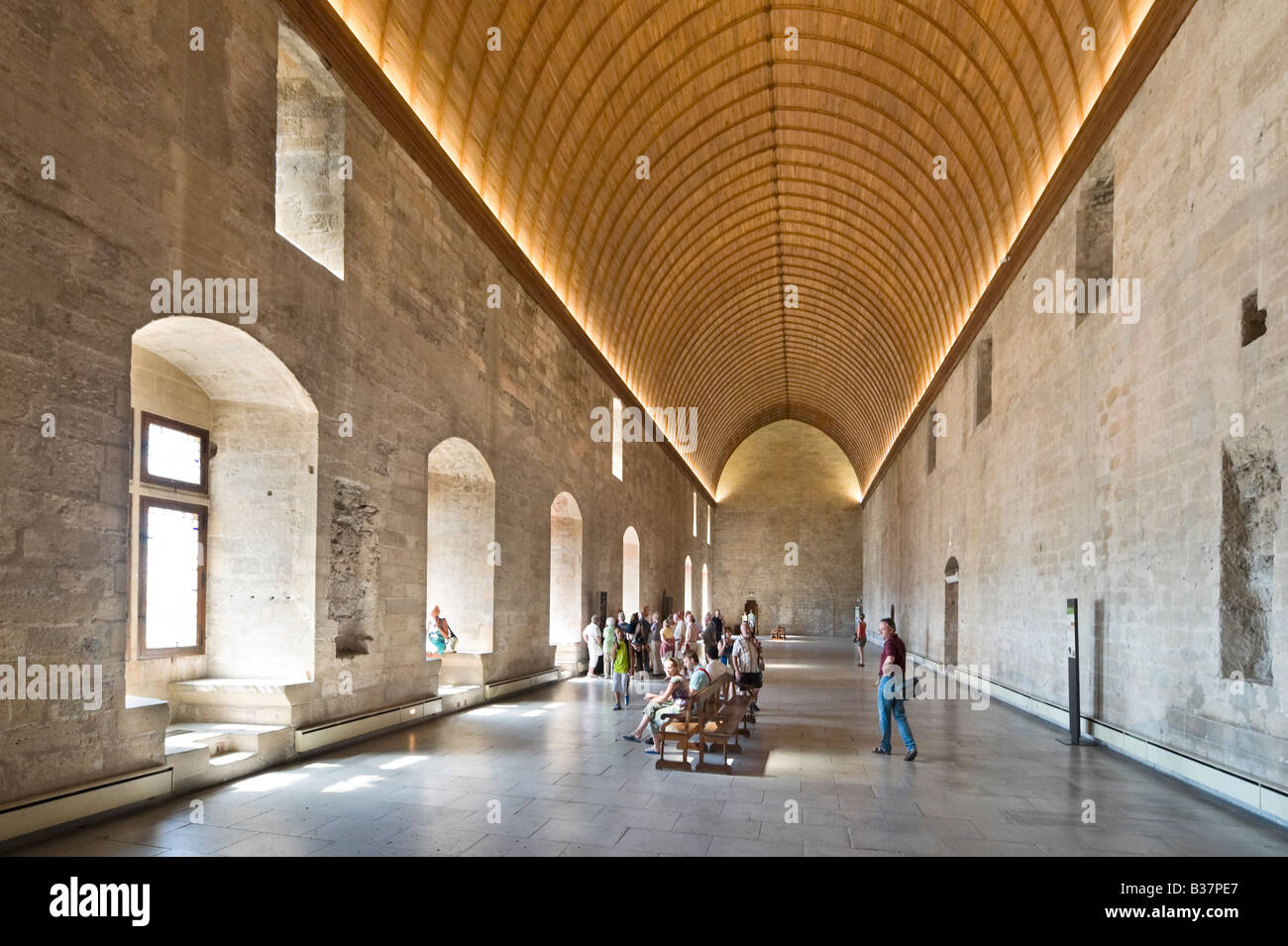 Grand Tinel Banqueting Hall in the Old Palace, Palais des Papes, Avignon, Provence, France Stock Photo