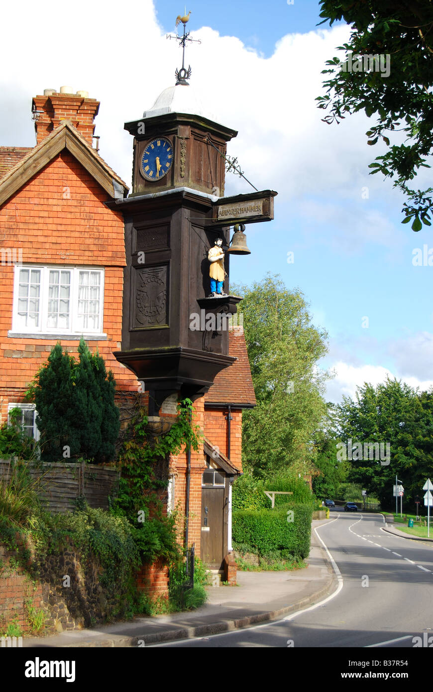 The Striking Hammer Clock, Abinger Hammer, Surrey, England, United Kingdom Stock Photo