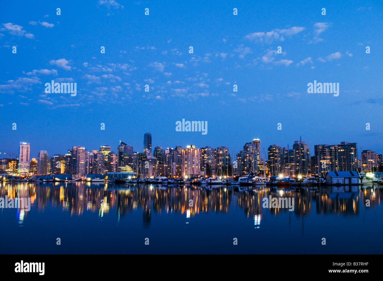 'Evening skyline Coal Harbour Vancouver Canada' Stock Photo