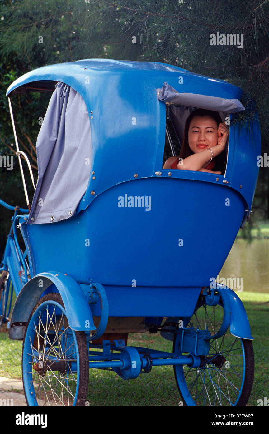 Transport, Woman In Rickshaw, Day Stock Photo - Alamy