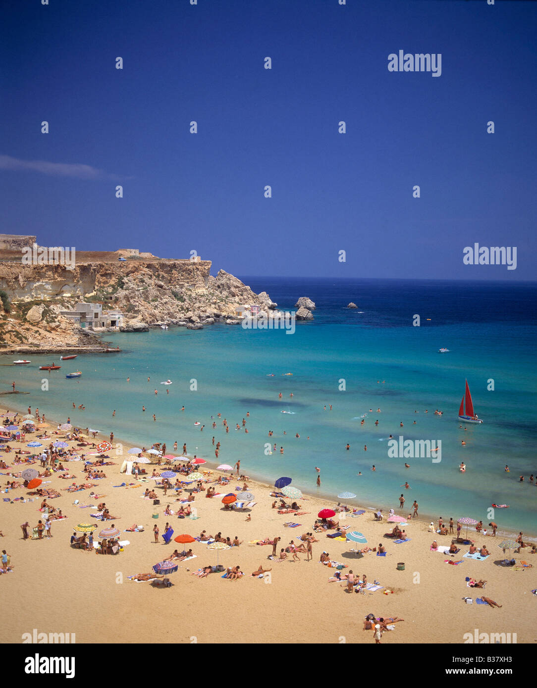 Malta, Golden Bay Stock Photo Alamy