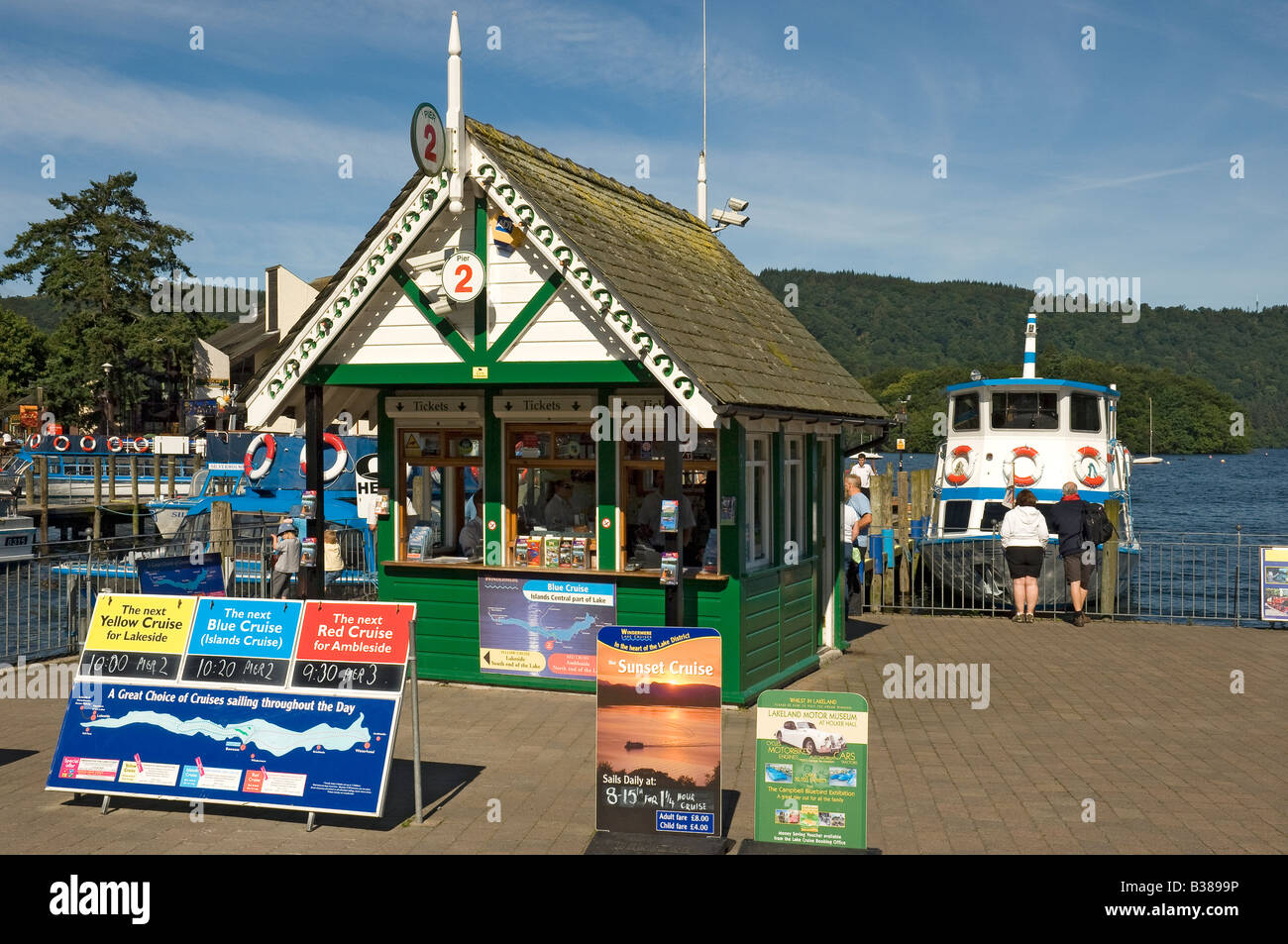 Pleasure boat and booking office Bowness on Windermere Cumbria England