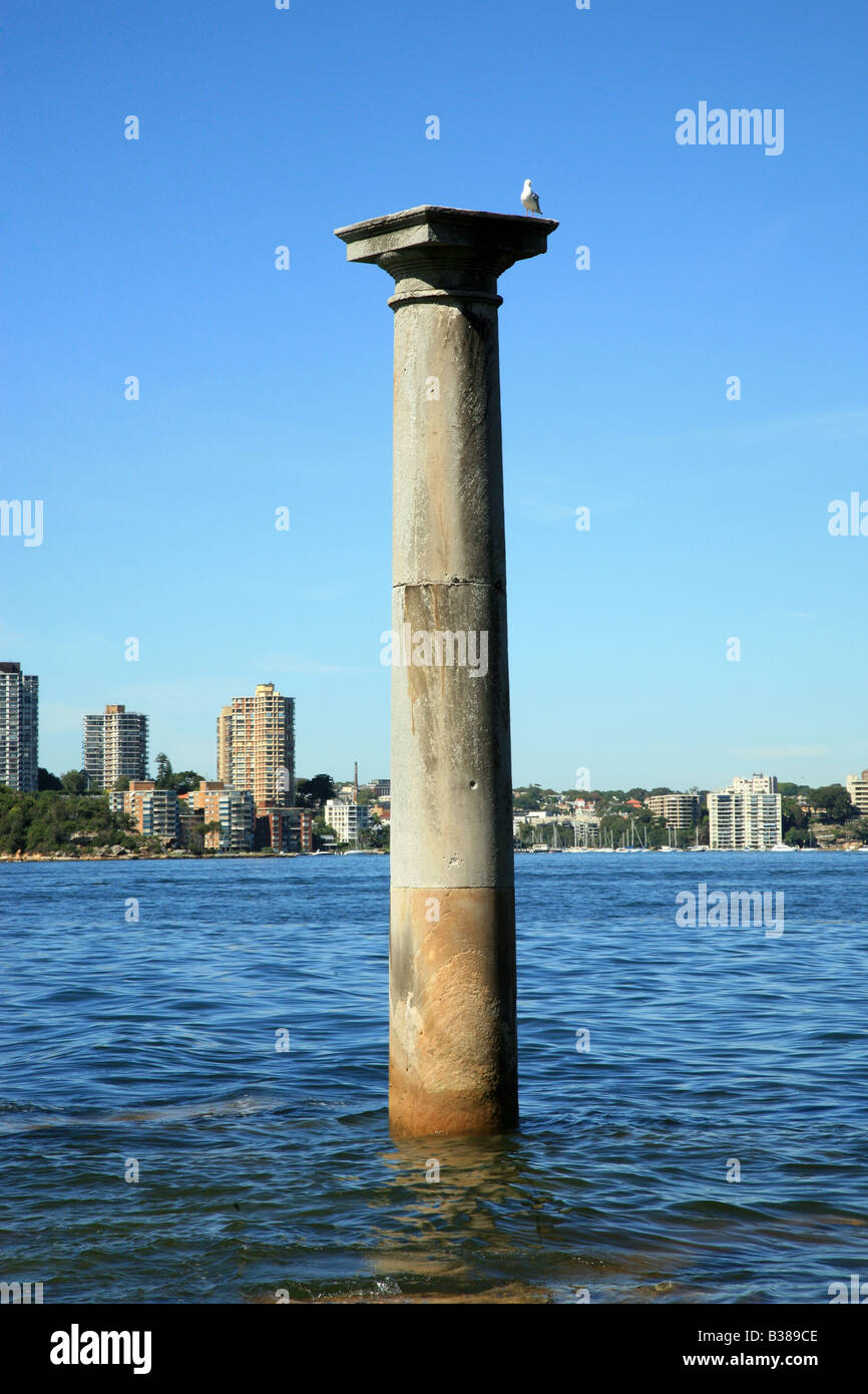 Sydney harbour bay beach water pillar Stock Photo