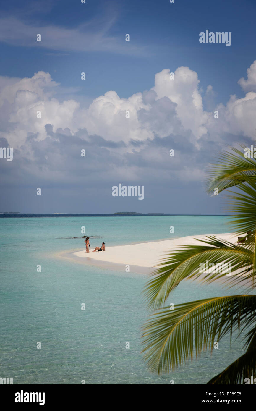 View Of Desert Island Beach In South Ari Atoll In Maldives Near India ...