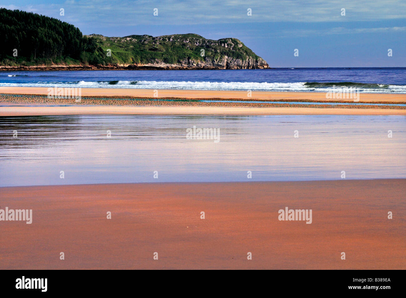 Beach Playa de Oyambre in spanish Cantabria Stock Photo
