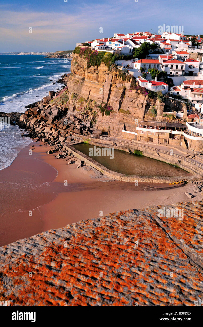 View to Azenhas do Mar at the coast of Lisbon, Portugal Stock Photo