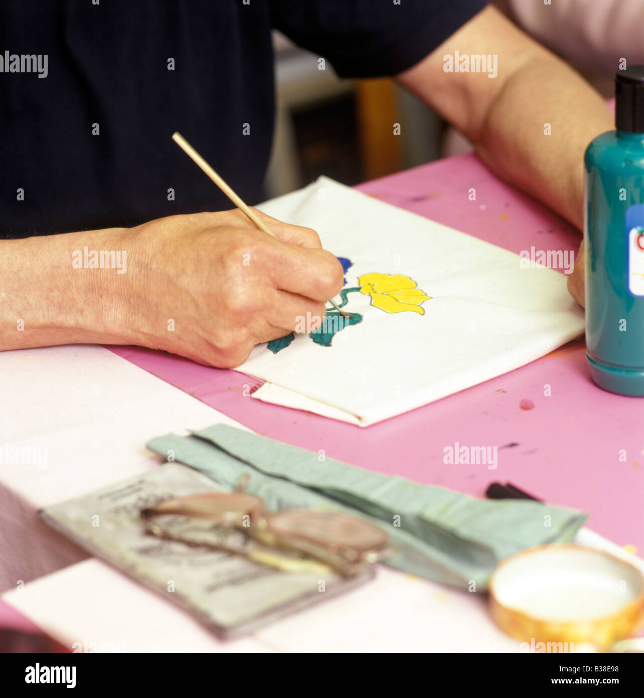 painting as therapy in a retirement home, Germany Stock Photo