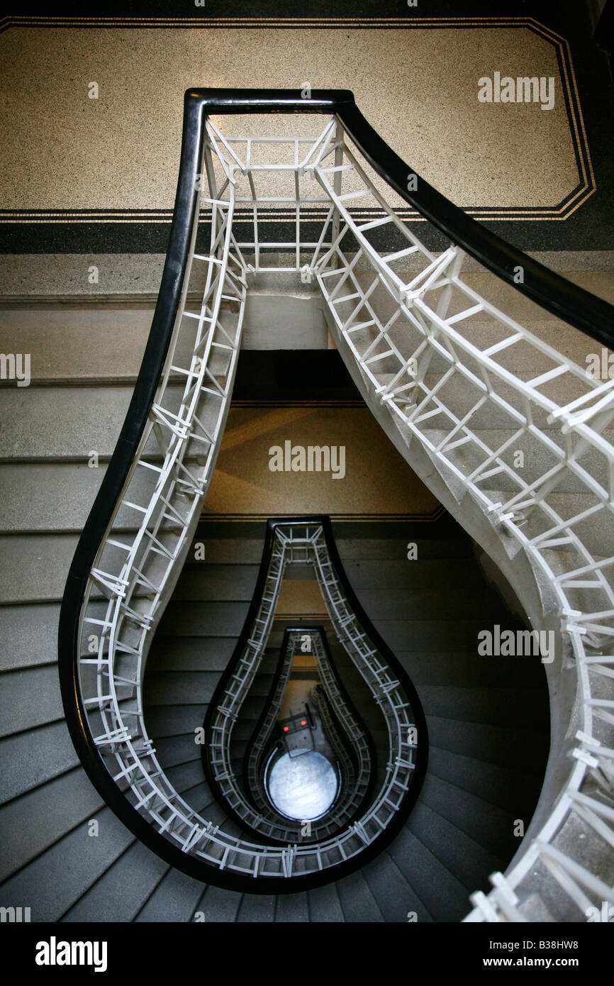 Aug 2008 - Straircase at the Museum of Czech Cubism Stare Mesto Prague Czech Republic Stock Photo